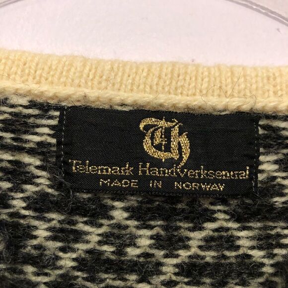 VTG Telemark Folk Art Wool Pullover Sweater Nordic Scandinavian Yoke Knit Jumper - Picture 10 of 12